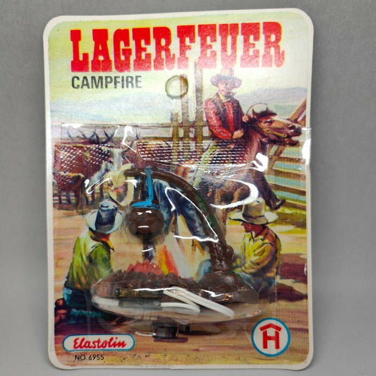 Elastolin 6955 Lagerfeuer Topf Campfire Wildwest Neu OVP Blister Feuer Diorama