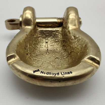 Nedlloyd Lines Aschenbecher Schäkel Messing massiv Ash tray vintage goldfarben Schraube rar Nautika Reederei