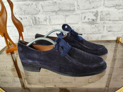 Evaluna Halbschuhe Gr. 39,5 nachtblau marine blau Velourleder 1820 Damen Schnürer Schnürschuhe matt Schuhe