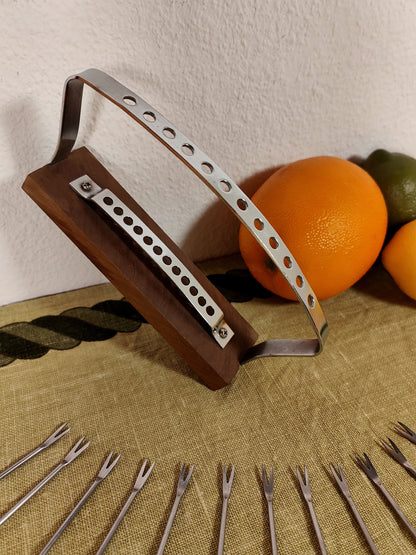 Cocktailspieße Sets Holz Motiv Wikinger Fisch Bowlespieße Olivenspieße Partyspieße Partygabeln Obst Käsegabel Midcentury Halter Partypicker