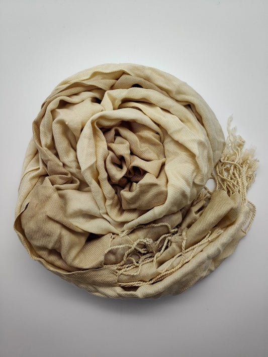 Pashmina ivory natur ecru offwhite Fransen Pastell Winter Schal Tuch Foulard Schaltuch Halstuch Umschlagtuch Schultertuch Kopftuch unifarben